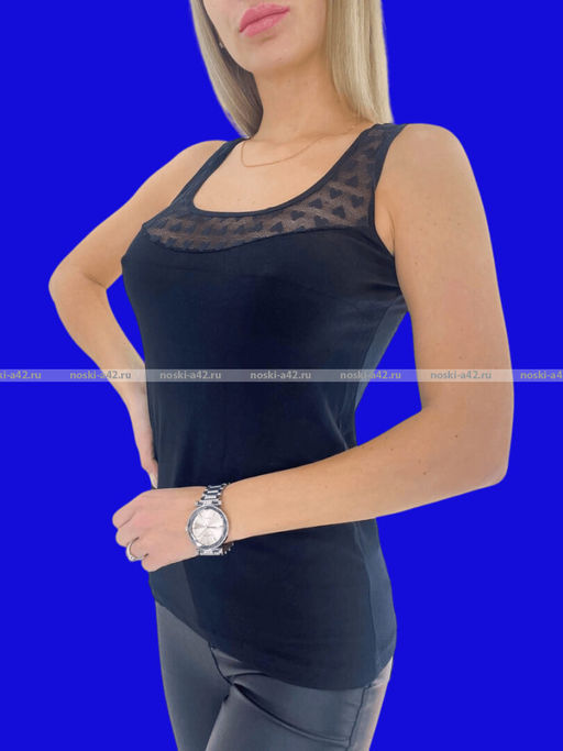 Цена за 1 шт. Майки женские Miss Emma Турция Кружево арт. 9133 черные