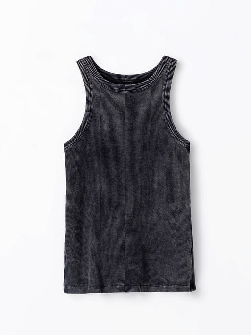 Топ женский черный с обработкой эйсид в рубчик - Mark formelle фото 5