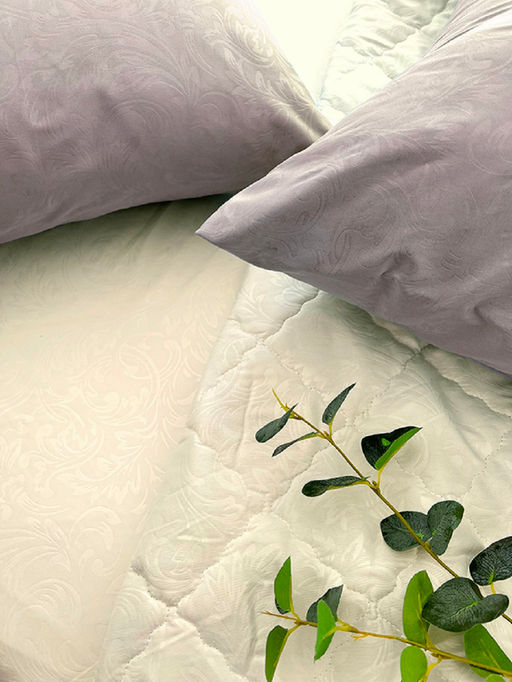 Комплект постельного белья с одеялом New Style КМ-005 крем-кофе