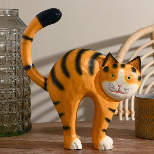 Сувенир дерево "Кошка" тигровая 25х30х7 см