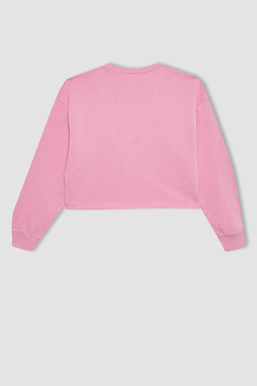 Укороченный свитшот с круглым вырезом с принтом для девочек, майка с ремешками, комплект из 2 предметов - Defacto фото 10