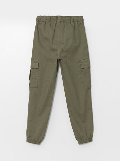Beli Lastikli K?z ?ocuk Kargo Jogger Pantolon