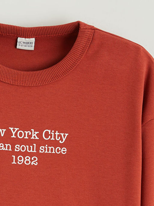 Bisiklet Yaka Bask?l? Erkek ?ocuk Ti??rt