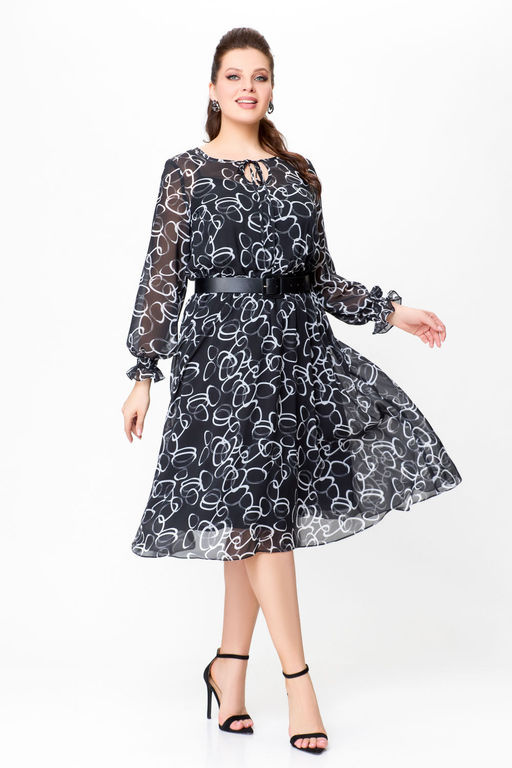 Блуза Swallow 803.2 черный+серебряный узор фото 1100