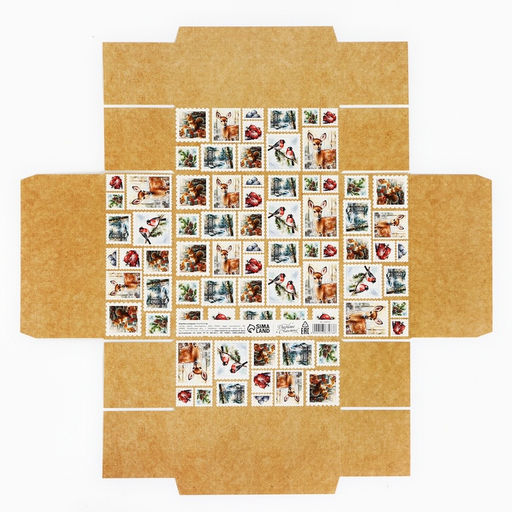 Цена за 2 шт. Коробка новогодняя складная «Ретро», 17×17×7 см