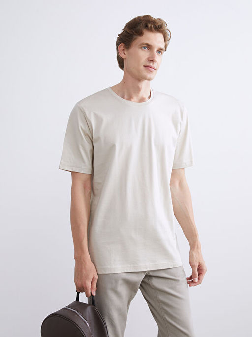 Bisiklet Yaka K?sa Kollu Merserize Erkek Ti??rt