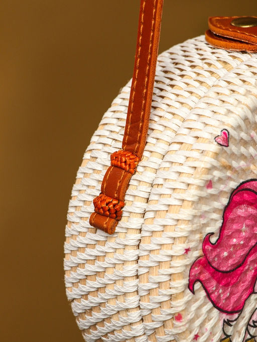 Сумка плетёная ротанг «Единорог», 15×6×60 см