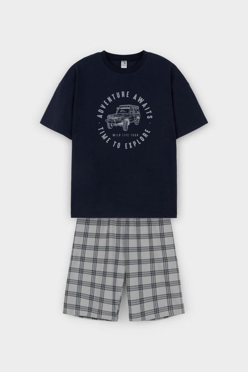 Crockid _ КБ 2799/индиго,клетка пижама для мал