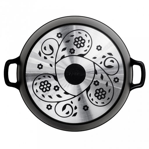 Кастрюля с антипригарным покрытием 7л, д28см "Классик", h15см, s0,4см, литые ручки, стеклянная крышка с пароотводом, подарочная упаковка (Россия)