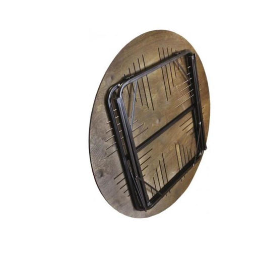 Стол складной «Бистро», 115×115×79 см, металл, дерево, коричневый