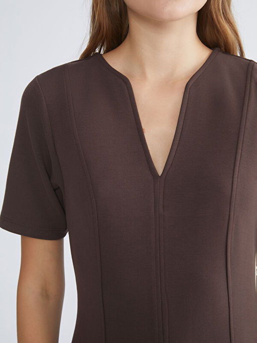 Ka??k Yaka Belden Oturtmal? Elbise