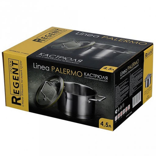 Кастрюля из нержавеющей стали Linea PALERMO 4,5л, д22см, h12см, s0,6мм, дно s15мм, трехслойное капсулированное дно, стеклянная крышка-дуршлаг с силиконовым ободком, два режима слива воды, ручка из нержавеющей стали, цветная коробка, Regent (Китай - Домашняя мода фото 10
