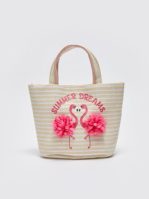 Flamingo Nak??l? K?z ?ocuk Has?r Omuz ?antas?