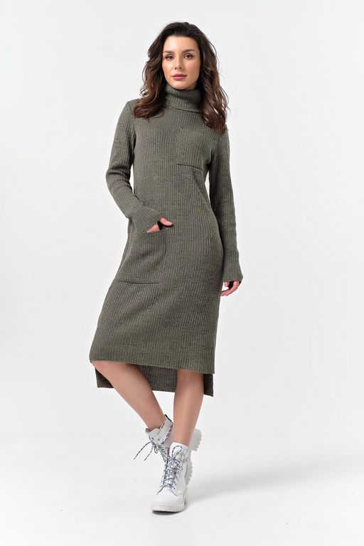 Платье теплое миди с высоким горлом - Fly фото 16