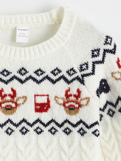 Y?lba?? Temal? Erkek ?ocuk Triko Kazak