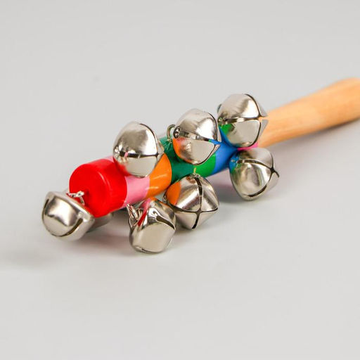 Погремушка с бубенцами, дерево, металл, 18 см