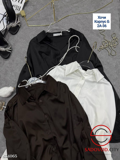 Рубашка из шёлка однотонная - Bruno фото 4