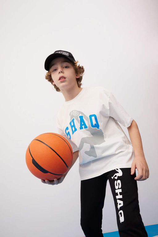 Футболка Oversize с круглым вырезом и короткими рукавами для мальчика Shaquille ONeal - Defacto фото 2