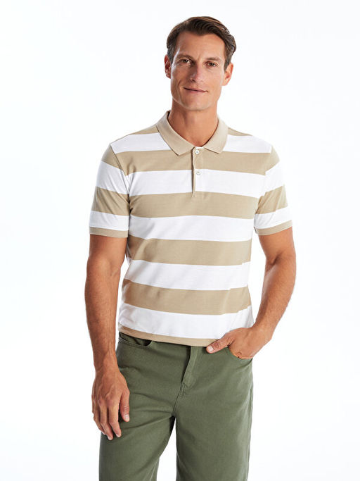 Polo Yaka K?sa Kollu Renk Bloklu Pike Erkek Ti??rt