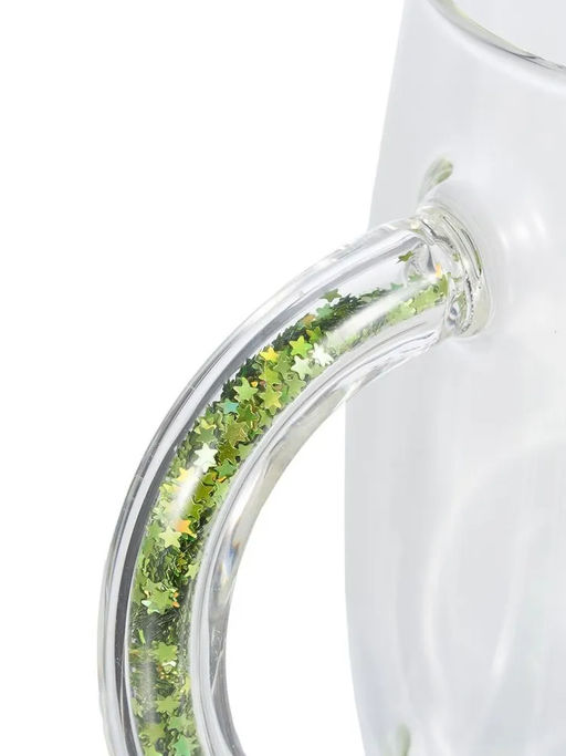 52754 GIPFEL Кружка CHRISTMAS STAR 450 мл, с декоративным наполнителем. Материал: боросиликатное стекло, ПЭТ. Цвет наполнителя: зелёный