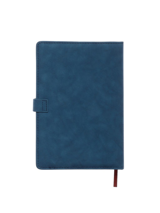 Ежедневник недатированный А5, с хлястиком, 112 листов, в линейку, пвх, синий - Simaland фото 13