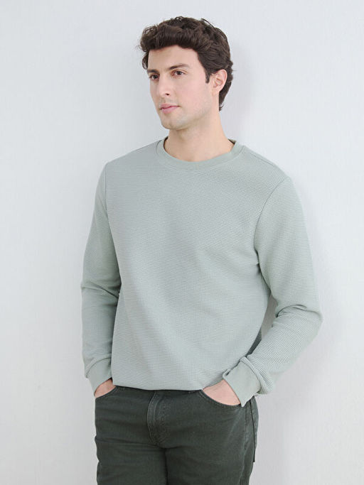 Bisiklet Yaka Erkek Sweatshirt