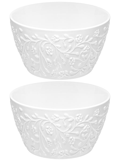 Набор 2 салатников 600 мл 13*13*7,5 см Веточки цветочки, фарфор - Elan gallery фото 3