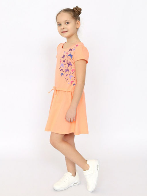 CRB wear/CSKG 63765-47-395 Платье для девочки,персиковый/Ex.Cherubino  фото 3