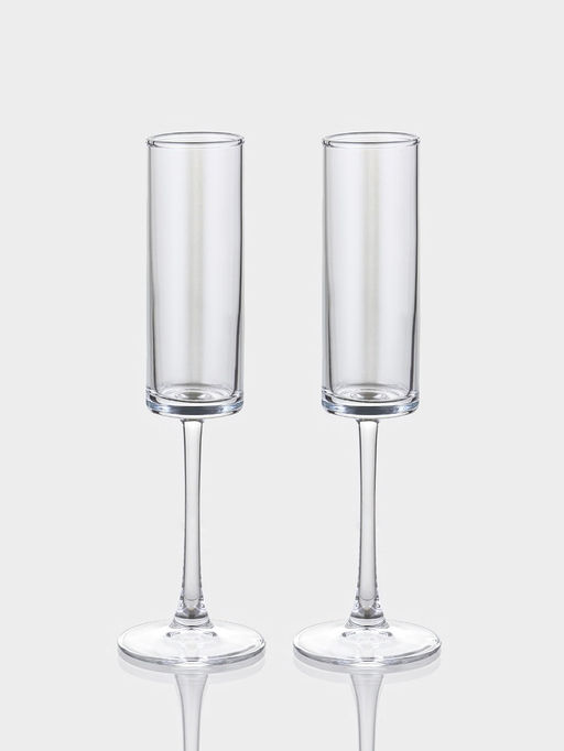 Набор бокалов для шампанского Just for you, 180 мл, 2 шт., 7×24 см, стекло, прозрачный