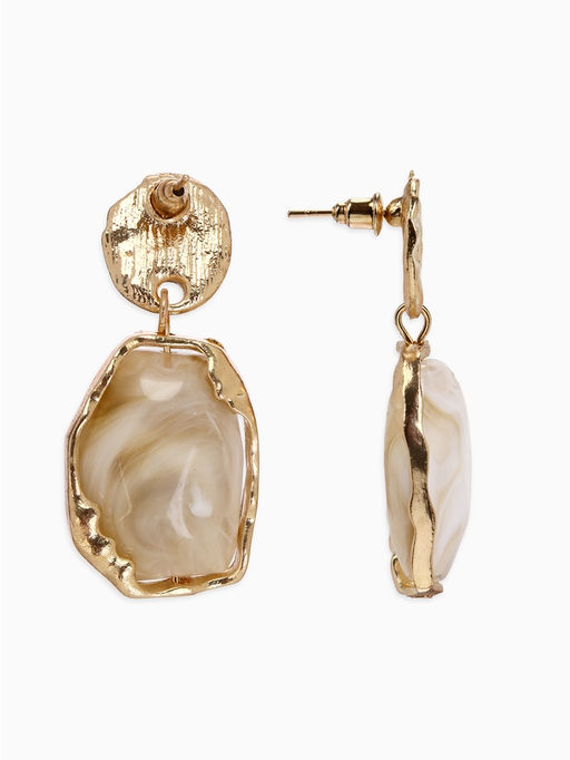 Серьги Стиль камня, белые в золоте