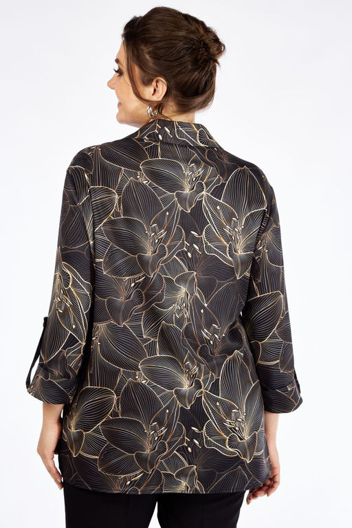 Блуза Элль стиль 2198а графит принт  фото 5