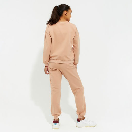 Костюм спортивный женский: свитшот, брюки, MINAKU: Casual Collection, размер 48, бежевый