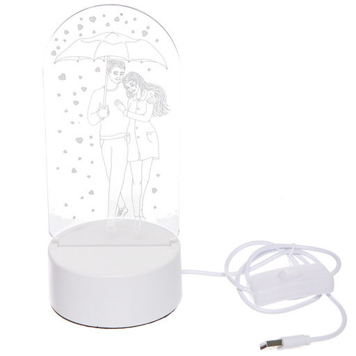 Светильник ночник "3D-Влюбленная пара" на пластиковой подставке, с включателем USB