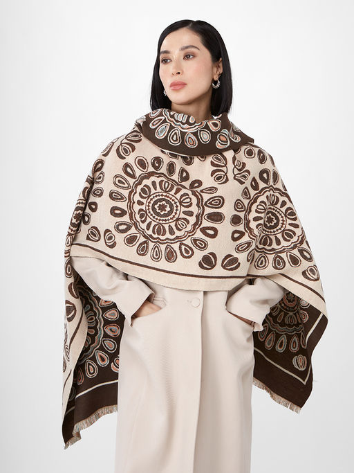 в составе ШЕРСТЬ и КАШЕМИР Большой, мягкий, теплый однотонный двусторонний палантин. - Tantino фото 4