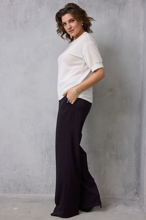 Брюки BegiModa 6079 чёрный баклажан