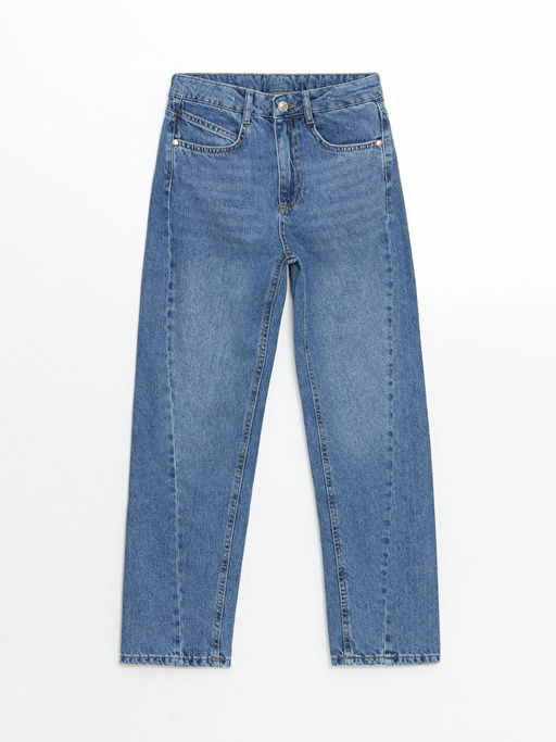 Beli Ayarlanabilir Lastikli K?z ?ocuk Jean Pantolon