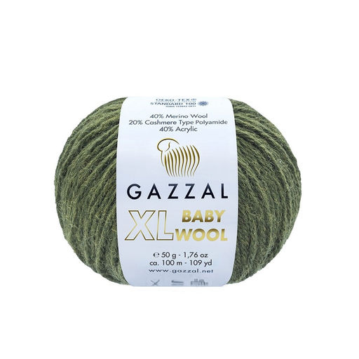 Беби Вул XL(Baby Wool XL) пряжа GAZZAL 40%шерсть мериноса 20%кашемир 40%акрил 10х50г/100м Цвет:822 XL морская волна