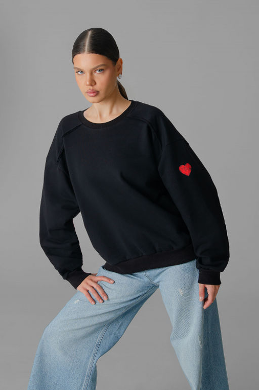 Арт. 15125 Свитшот женский Матрешка оверсайз 44-50 (4 шт) Цвет:черный - Калинка фото 32