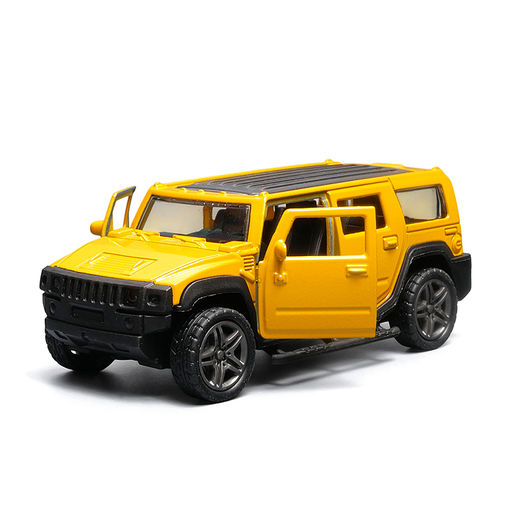 Жёлтая инерционная машинка die-cast , 1:32, с люком