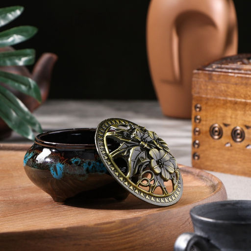 Курильница для благовоний, подставка для конусов TAKE IT EASY Древняя, 6.5?9.5 см, синяя