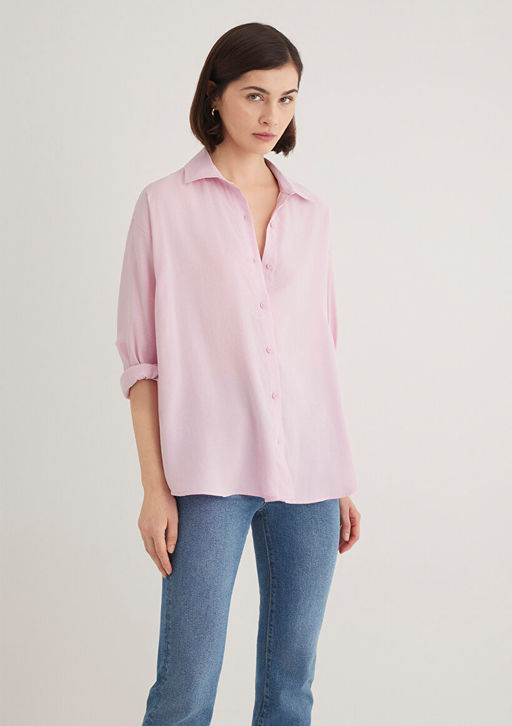 Lux Touch Pembe Modal Gomlek - Mavi фото 3