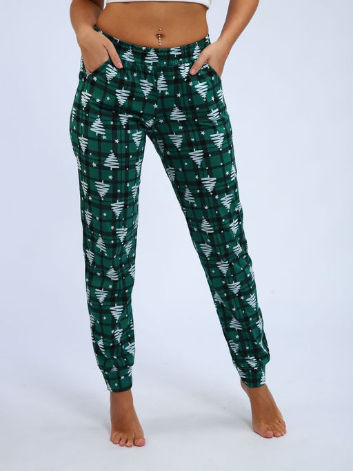 Брюки женские, модель 162, трикотаж (42 размер, Ёлочка, зеленый)