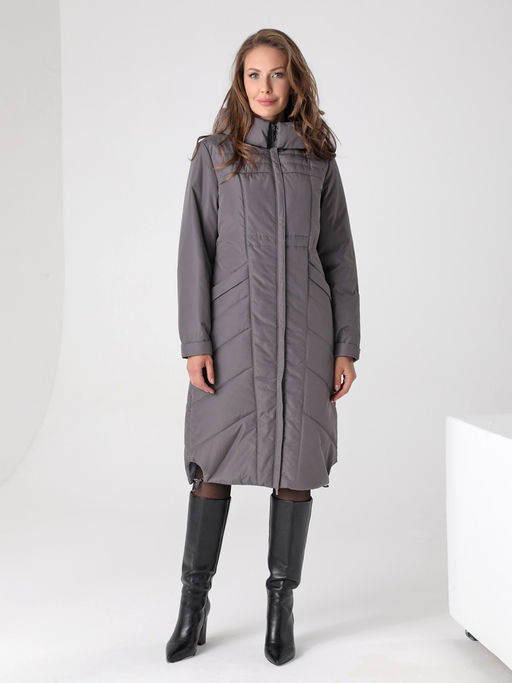 Еврозима! 24308 Пальто дем. серый - Dizzyway фото 2