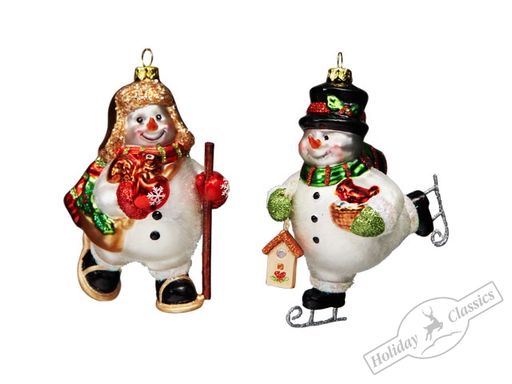 Снеговички-спортсмены асс. из 2-х И/У (стекло) 7,5х5,5х11 см