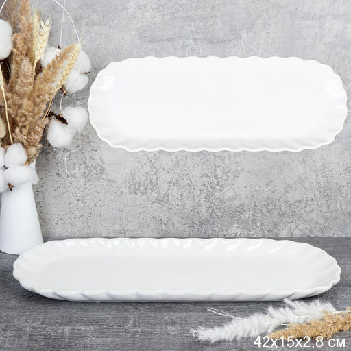 Блюдо прямоугольное 42х15,5х2,8 см / DR-1090 /уп 9/