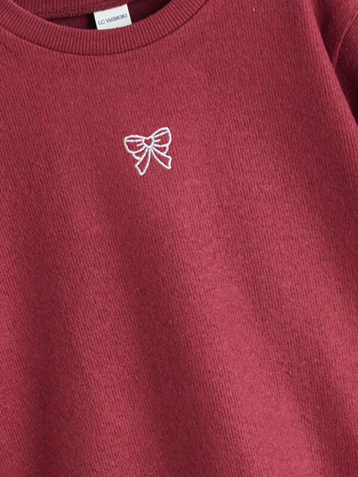 Bask?l? K?z ?ocuk Sweatshirt