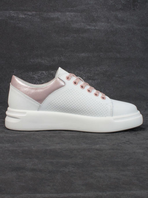 05-PDXT13-2 WHITE/PINK Кроссовки женские (натуральная кожа)
