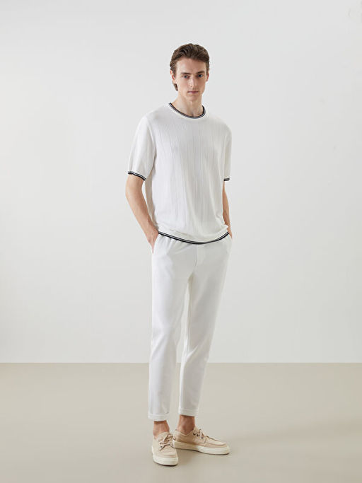 Bisiklet Yaka K?sa Kollu Erkek Triko Kazak