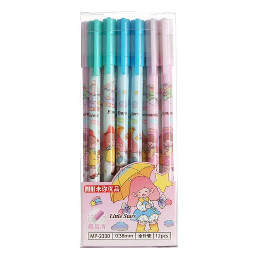 Цена за 12 шт. Ручка гелевая со стираемыми чернилами Calligrata, 0.38 мм, стержень синий, корпус с «Аниме», МИКС