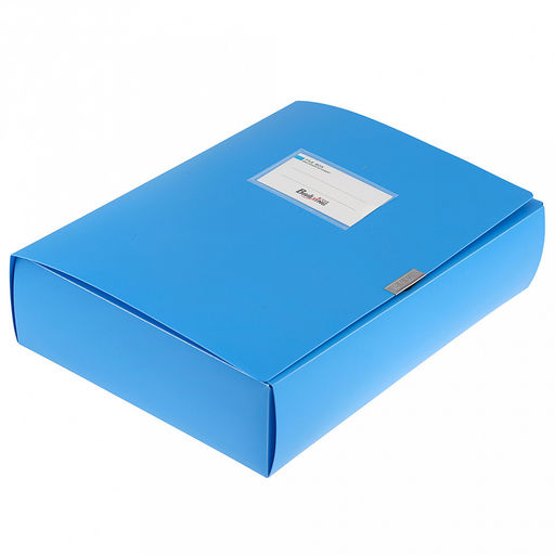 Папка-органайзер (короб) "Архивная" А4 23,4х31,5х7,5см, пластик, на липучке, цвет голубой (Китай)